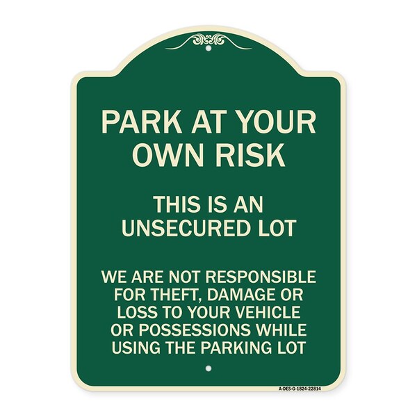 This Is an Unsecured Lot We Are Not Responsible for Theft Damage or Loss to Your Vehi, G-1824-22814